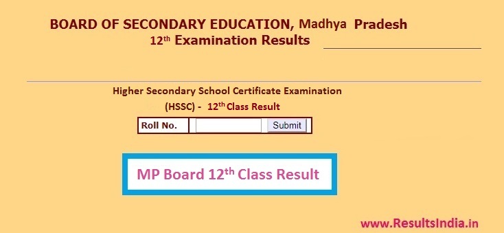 MPBSE MP Board 12th HSSC Result 2020