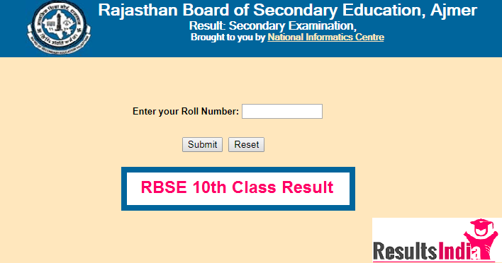 Rajasthan Board RBSE 10th Class Result 2022