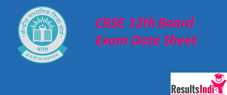 CBSE 12th Class Date Sheet 2021